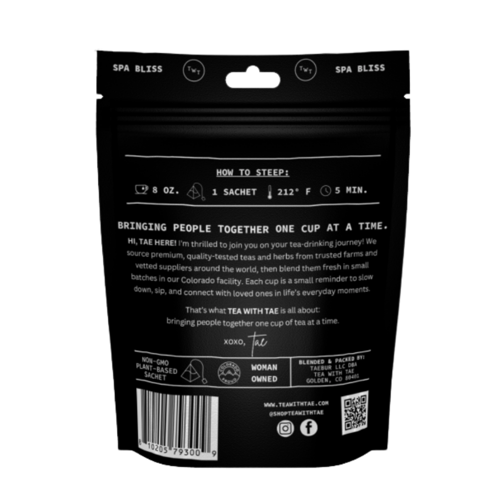 Spa Bliss Herbal Tea Pouch (15 Tea bags) for retail: 15 Sachets