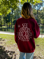 Through His Eyes Sweatshirt: Maroon / L
