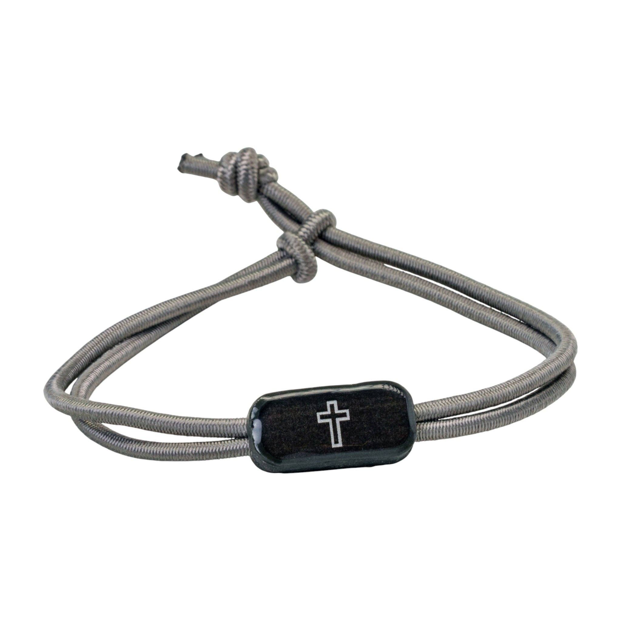 Tap To Pray® Survivor Series Tactical Bracelet: Onyx + Cross