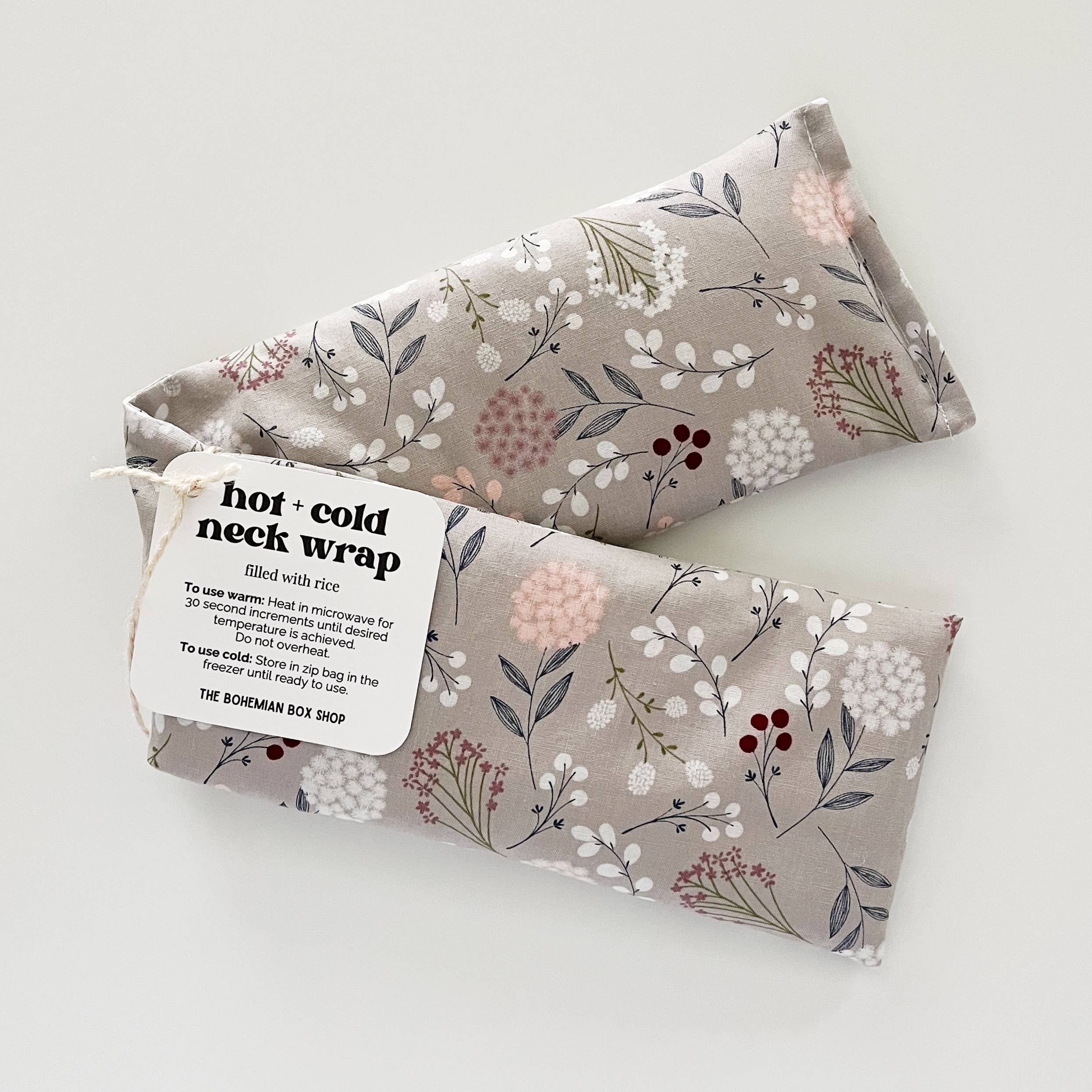Hot & Cold Therapy Neck Wrap - Gray Floral Relaxation